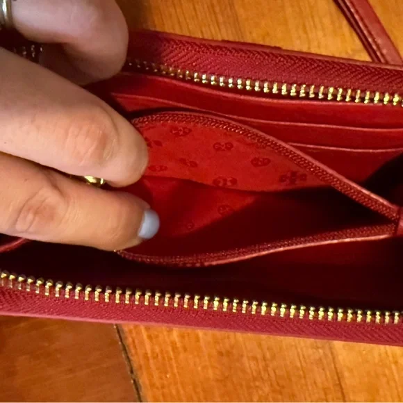 Tory Burch Red Leather Wristlet Wallet - Picture 9 of 12